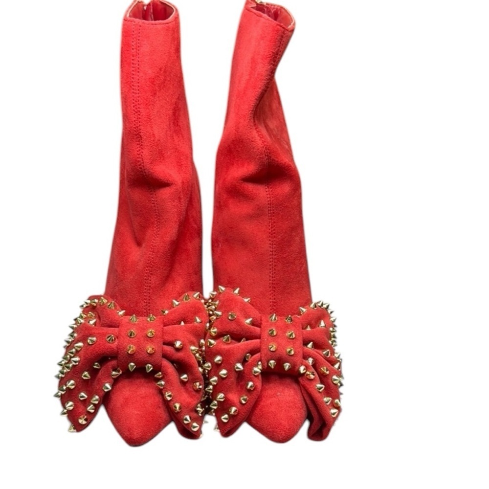 Cape Robbin . Red Embellished Ankle Booties - Picture 3 of 9